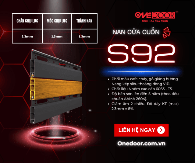 Cửa cuốn vân gỗ S92