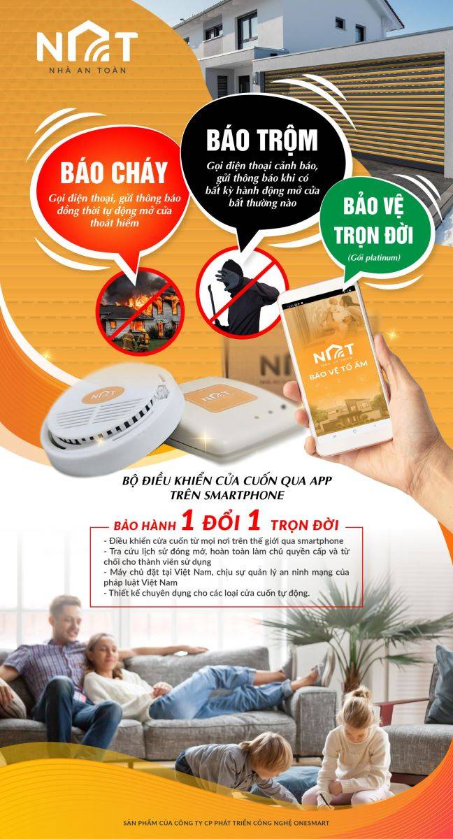 Điều khiển cửa cuốn qua điện thoại